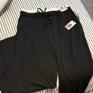 Black Drawstring Trousers with Double Waist